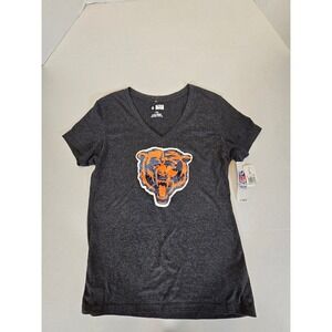 NWT NFL Chicago Bears Womens Gray V-Neck‎ T-Shirt Top Football Apparel